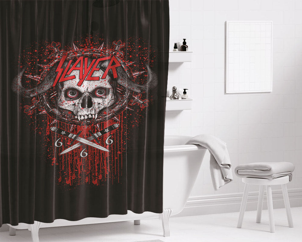 Demonic Skull Pentagram Bathroom Shower Curtain Fabric Waterproof | 66 X 72 Inch