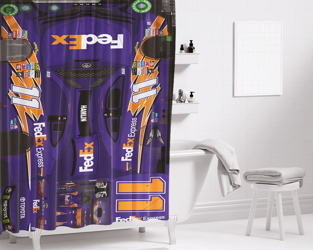 Denny Hamlin'S Car Stikers Bathroom Shower Curtain Fabric Waterproof | 66 X 72 Inch