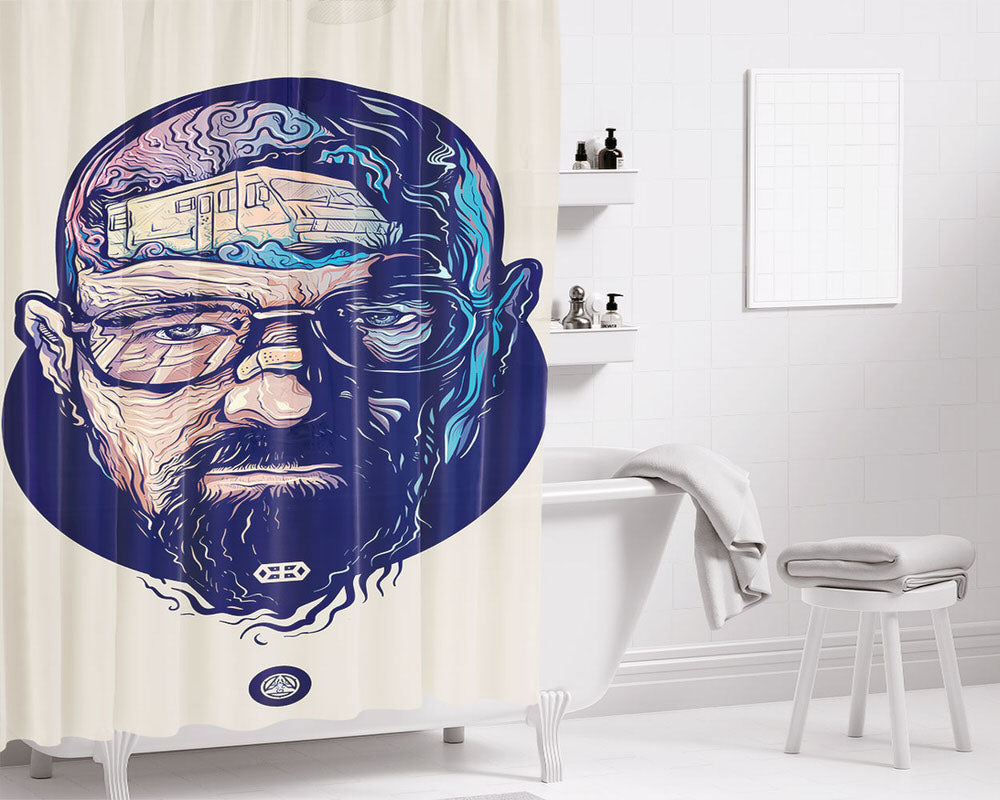 Desenho Walter White Bathroom Shower Curtain Fabric Waterproof | 66 X 72 Inch
