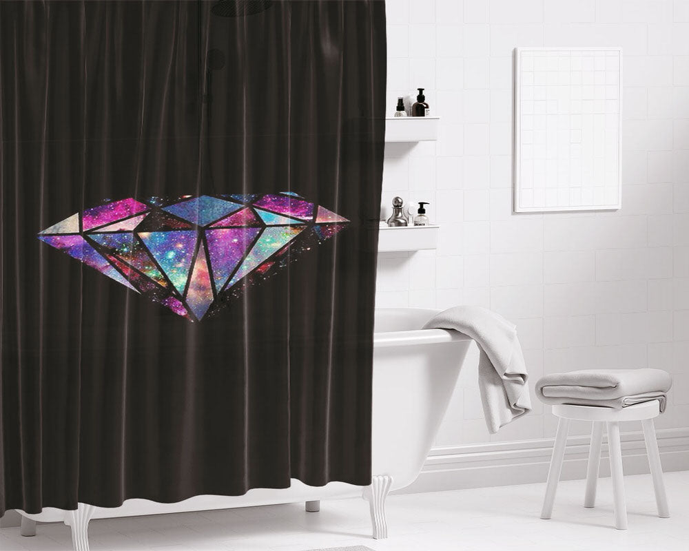 Diamon Bathroom Shower Curtain Fabric Waterproof | 66 X 72 Inch