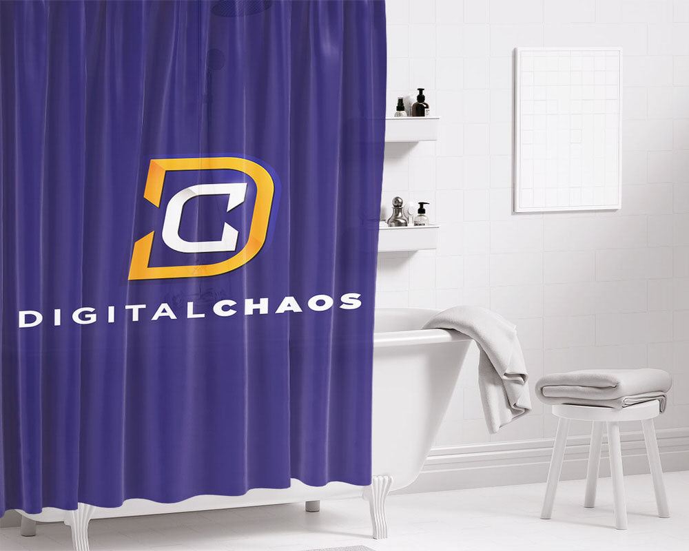 Digital Chaos Bathroom Shower Curtain Fabric Waterproof | 66 X 72 Inch