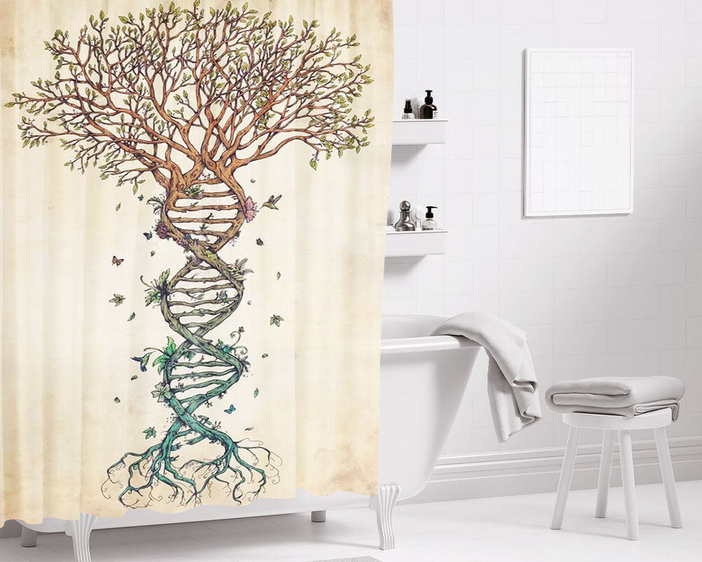 Dna Tree Hope Bathroom Shower Curtain Fabric Waterproof | 66 X 72 Inch