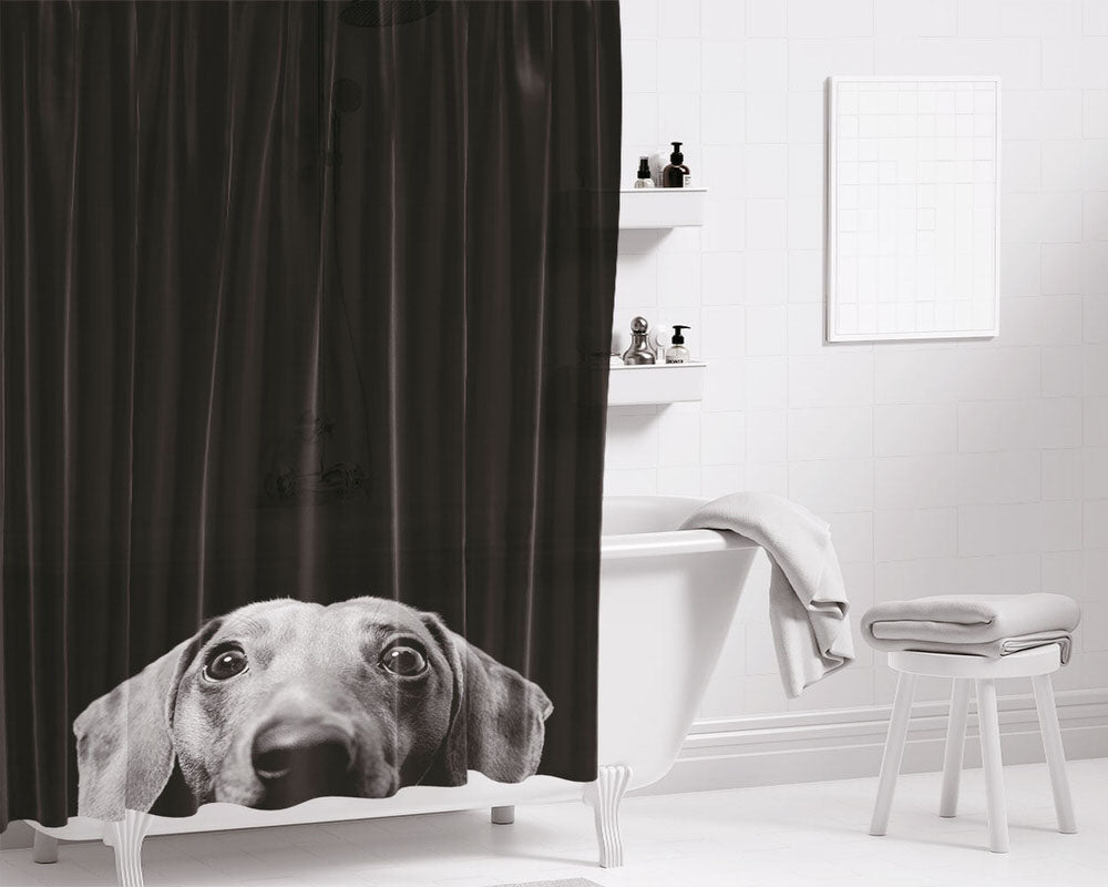 Dogs Wallpapers Bathroom Shower Curtain Fabric Waterproof | 66 X 72 Inch