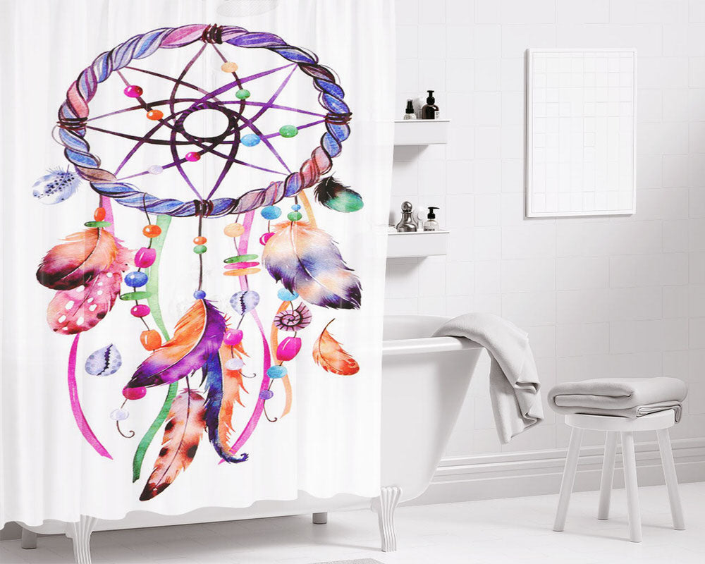 Dream Catcher Art Bathroom Shower Curtain Fabric Waterproof | 66 X 72 Inch