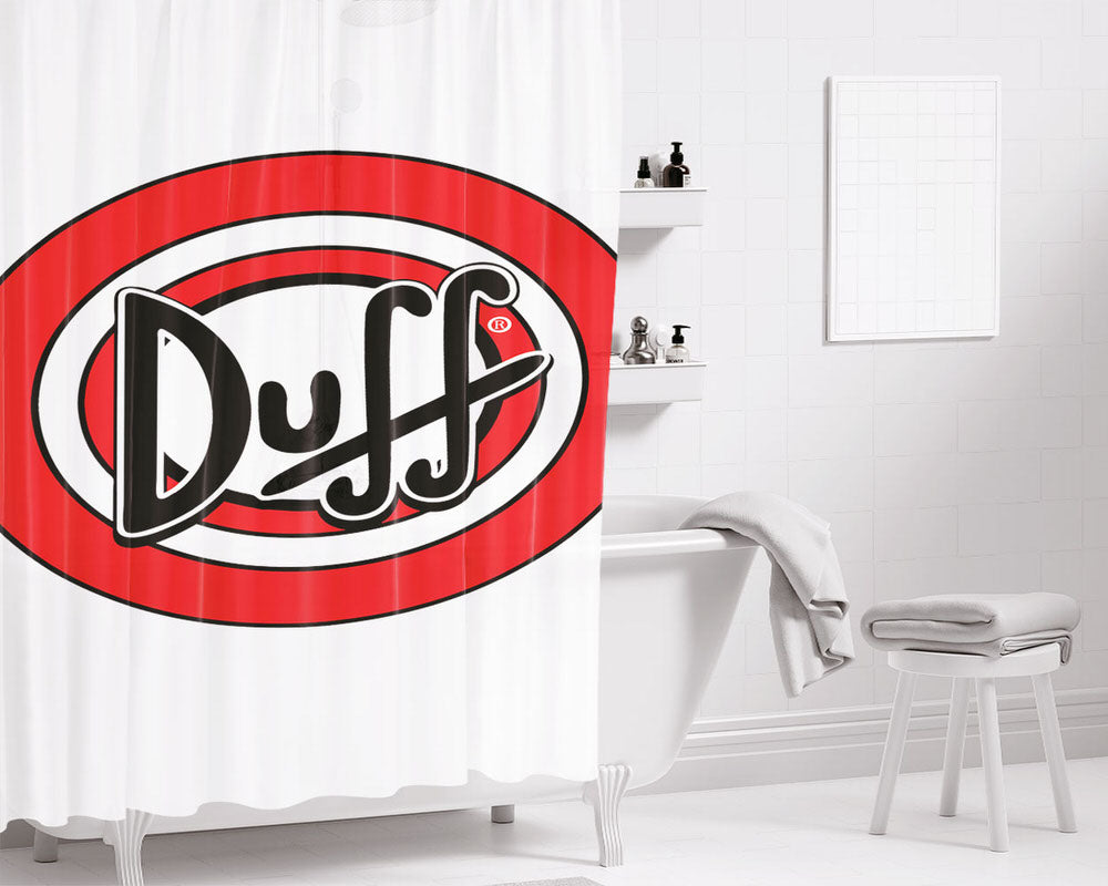 Duff Logo Beer Bathroom Shower Curtain Fabric Waterproof | 66 X 72 Inch