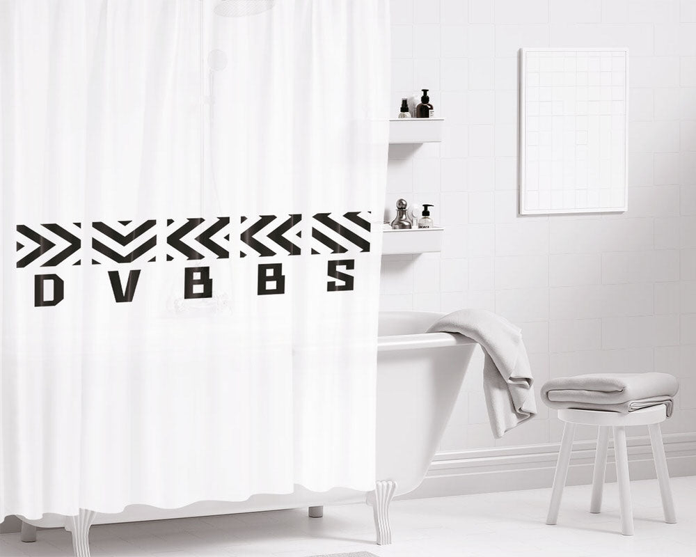 Dvbbs Logo Wallpaper White Bathroom Shower Curtain Fabric Waterproof | 66 X 72 Inch