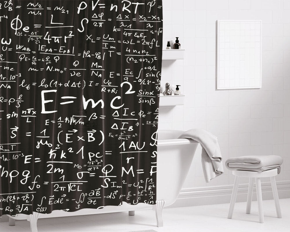 E Mc Formula Bathroom Shower Curtain Fabric Waterproof | 66 X 72 Inch