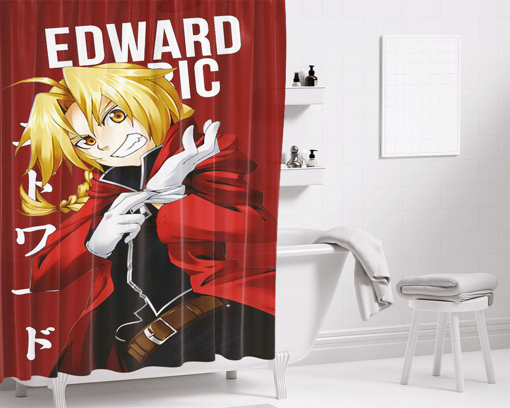Edward Elric Manga Bathroom Shower Curtain Fabric Waterproof | 66 X 72 Inch