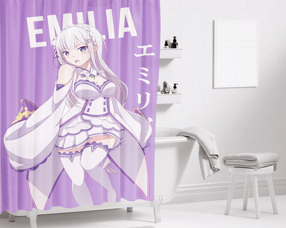 Emilia Bathroom Shower Curtain Fabric Waterproof | 66 X 72 Inch