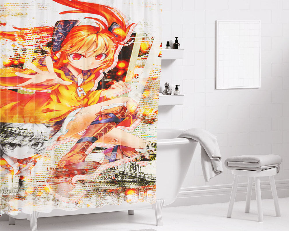 Enju Aihara Black Bullet Bathroom Shower Curtain Fabric Waterproof | 66 X 72 Inch