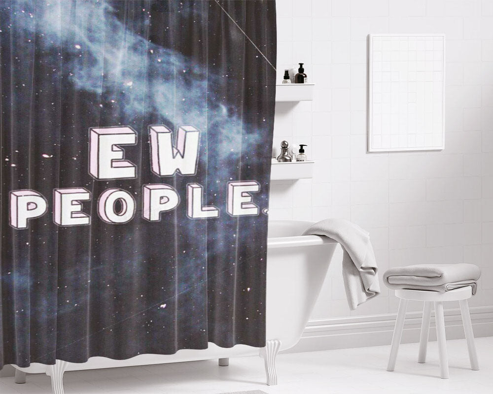 Ew People Bathroom Shower Curtain Fabric Waterproof | 66 X 72 Inch