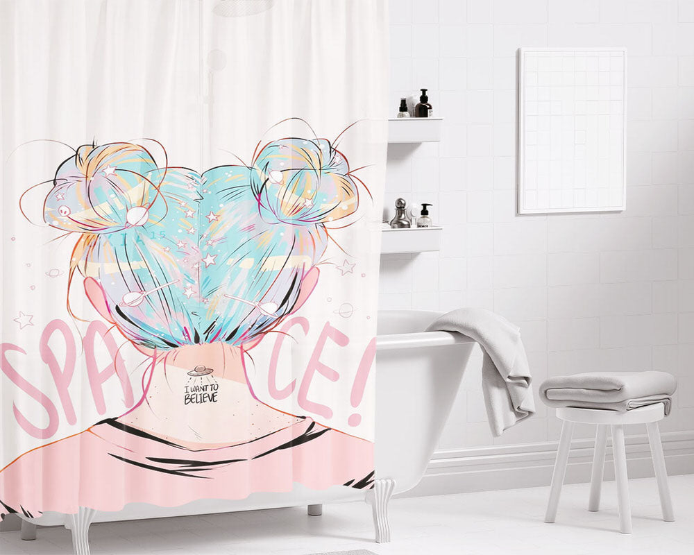 Fondo De Pantalla Hermosos Para Chicas Bathroom Shower Curtain Fabric Waterproof | 66 X 72 Inch