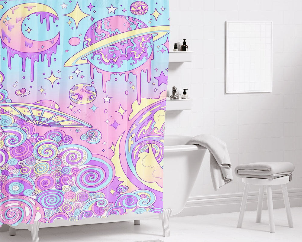Galaxy Smoot Bathroom Shower Curtain Fabric Waterproof | 66 X 72 Inch