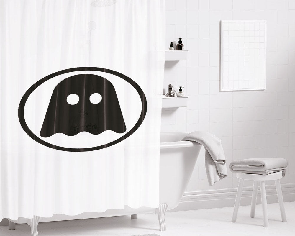 Ghostly International Emblem Bathroom Shower Curtain Fabric Waterproof | 66 X 72 Inch