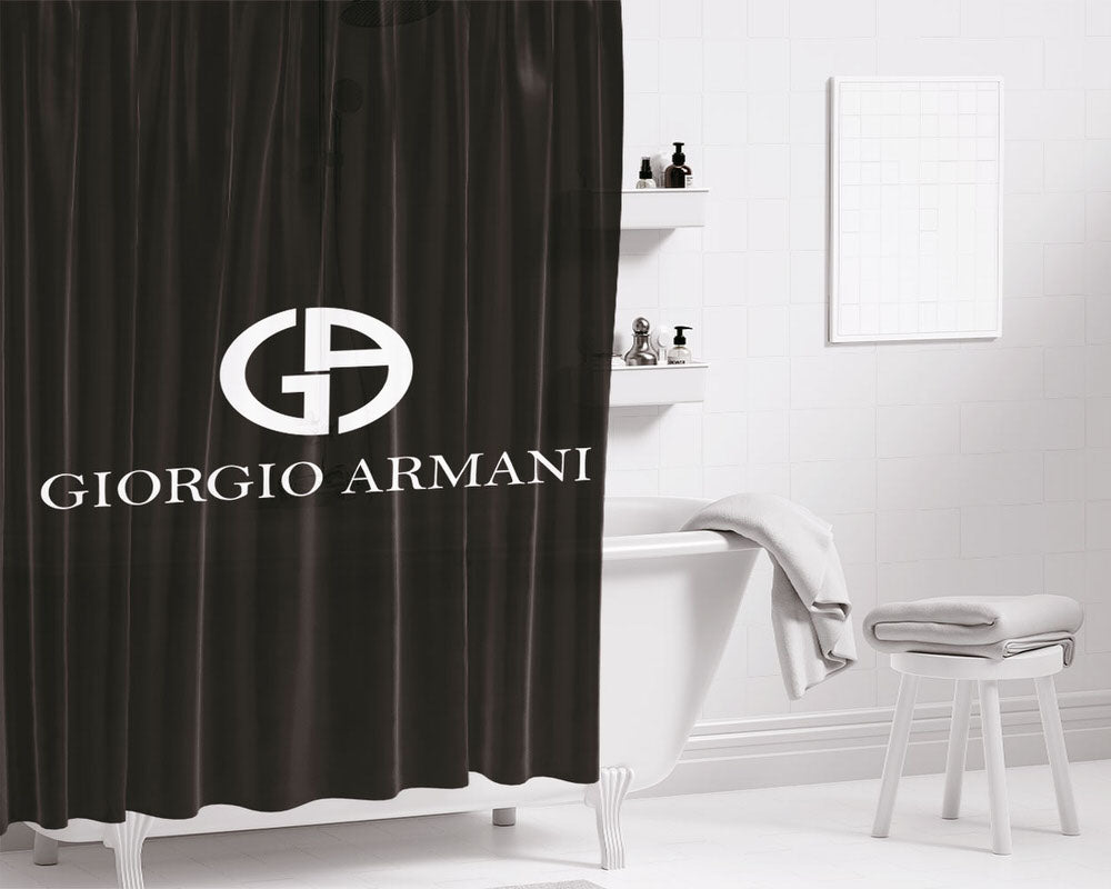 Giorgio Armani Black Bathroom Shower Curtain Fabric Waterproof | 66 X 72 Inch