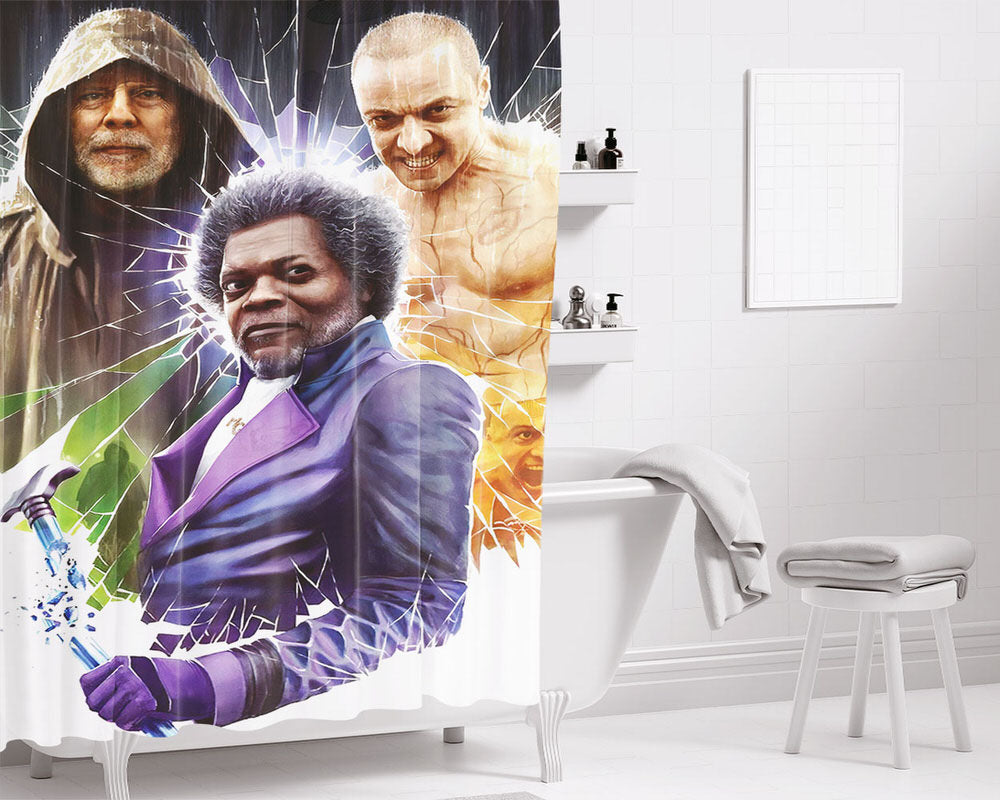 Glass Movie Poster Bathroom Shower Curtain Fabric Waterproof | 66 X 72 Inch