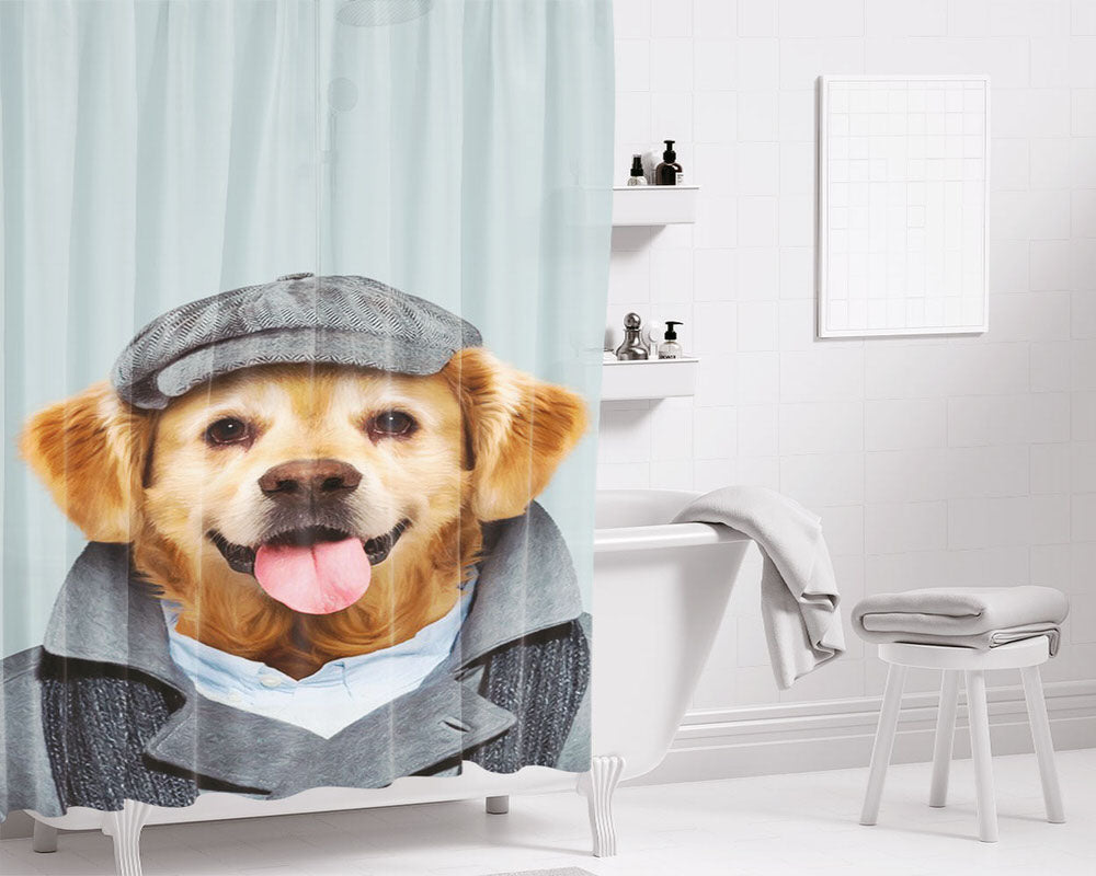 Golden Retriever Canis Bathroom Shower Curtain Fabric Waterproof | 66 X 72 Inch