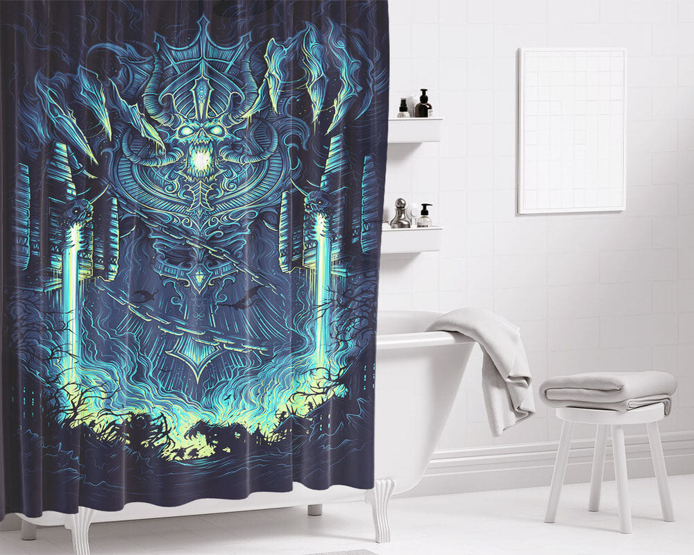 Hearthstone Dan Mumford Bathroom Shower Curtain Fabric Waterproof | 66 X 72 Inch
