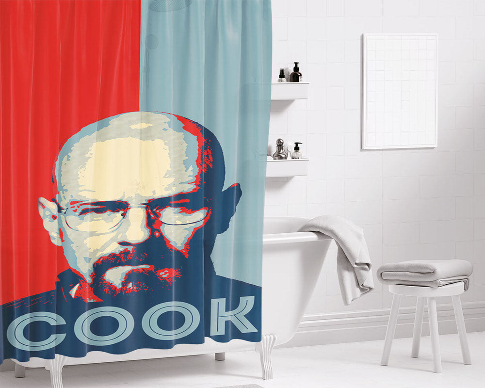 Heisenberg Cook Breaking Bad Bathroom Shower Curtain Fabric Waterproof | 66 X 72 Inch
