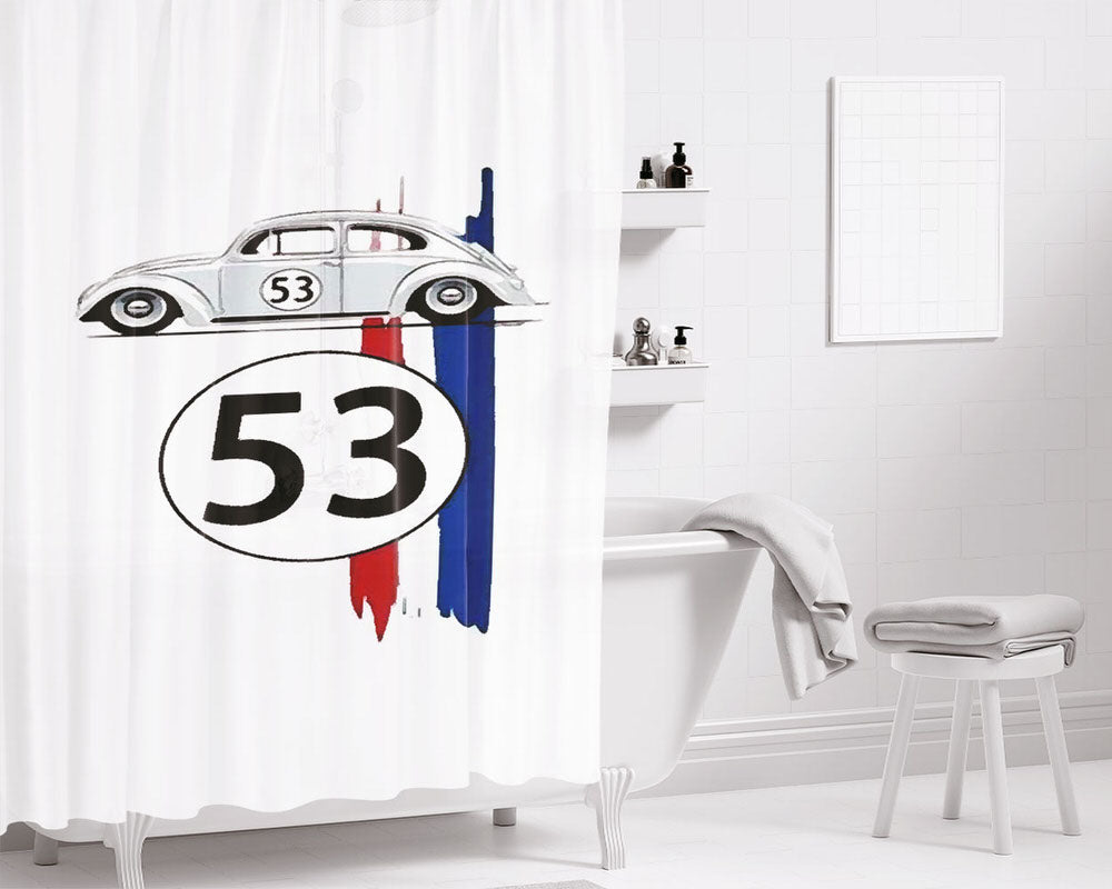 Herbie Fully Loaded Game Bathroom Shower Curtain Fabric Waterproof | 66 X 72 Inch