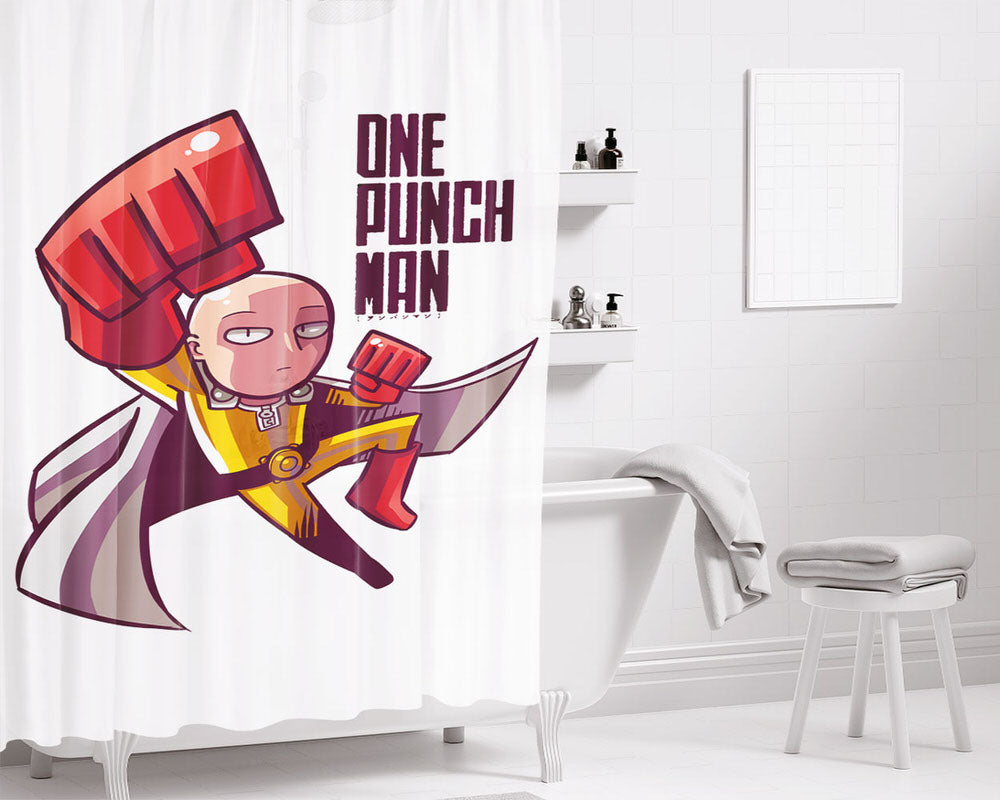 Hero One Punch Man Bathroom Shower Curtain Fabric Waterproof | 66 X 72 Inch