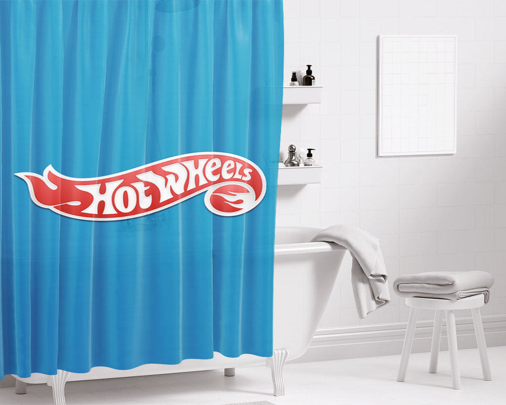 Hot Wheels Bathroom Shower Curtain Fabric Waterproof | 66 X 72 Inch