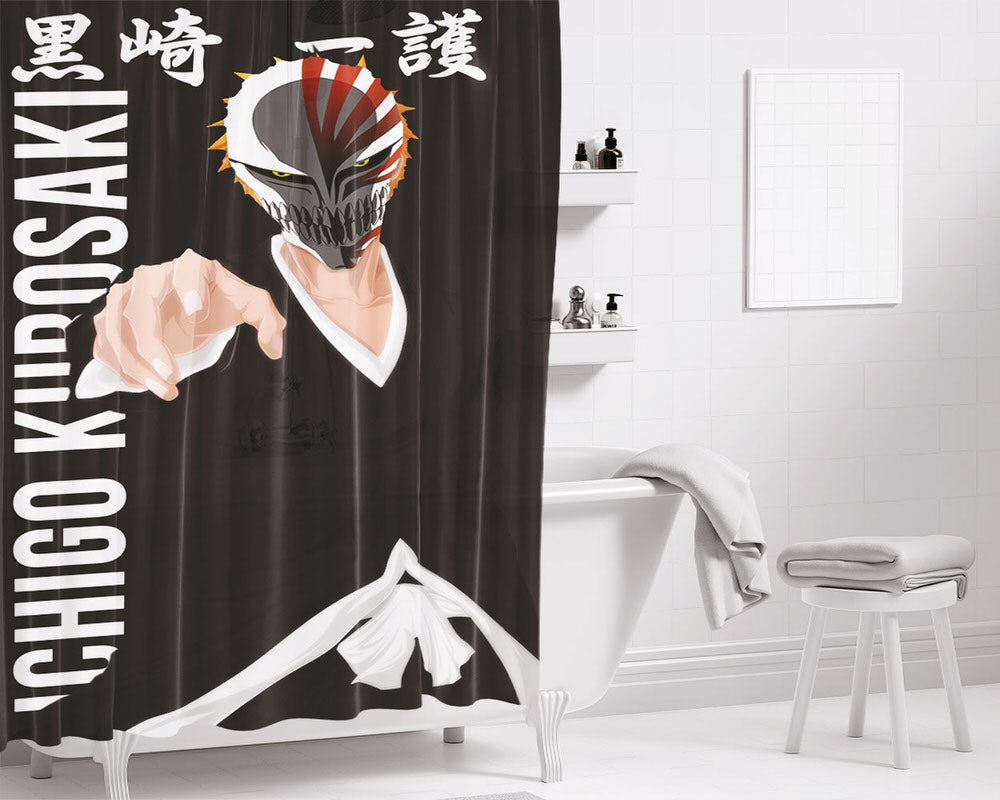 Ichigo Hollow Mask Bathroom Shower Curtain Fabric Waterproof | 66 X 72 Inch