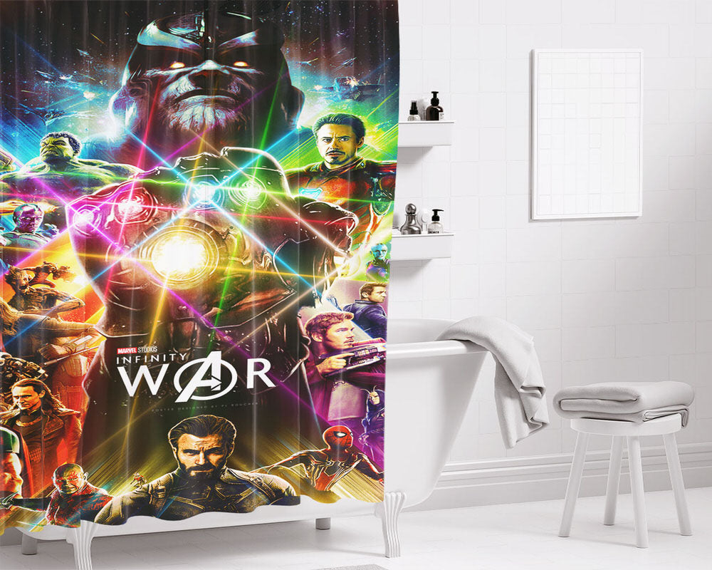 Infinity War 2018 Thanos Bathroom Shower Curtain Fabric Waterproof | 66 X 72 Inch