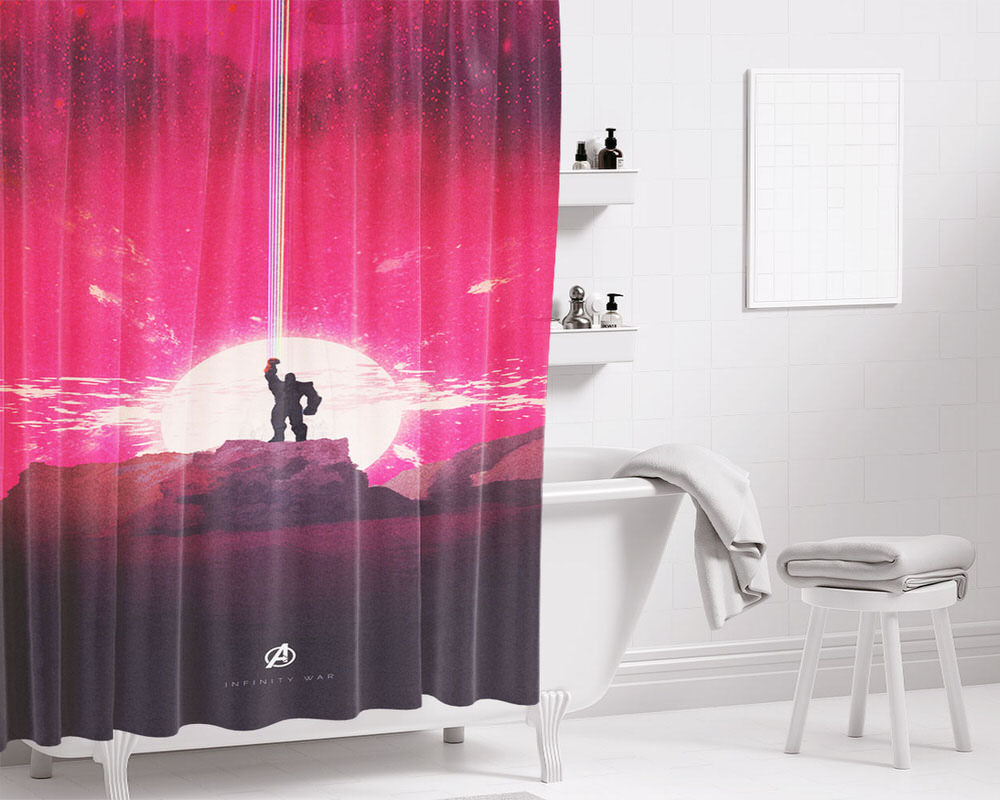 Infinity War Poster Cartoon Bathroom Shower Curtain Fabric Waterproof | 66 X 72 Inch