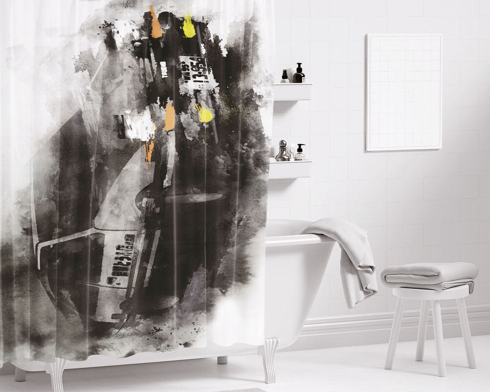 Initial D 13 954 Takumi Bathroom Shower Curtain Fabric Waterproof | 66 X 72 Inch