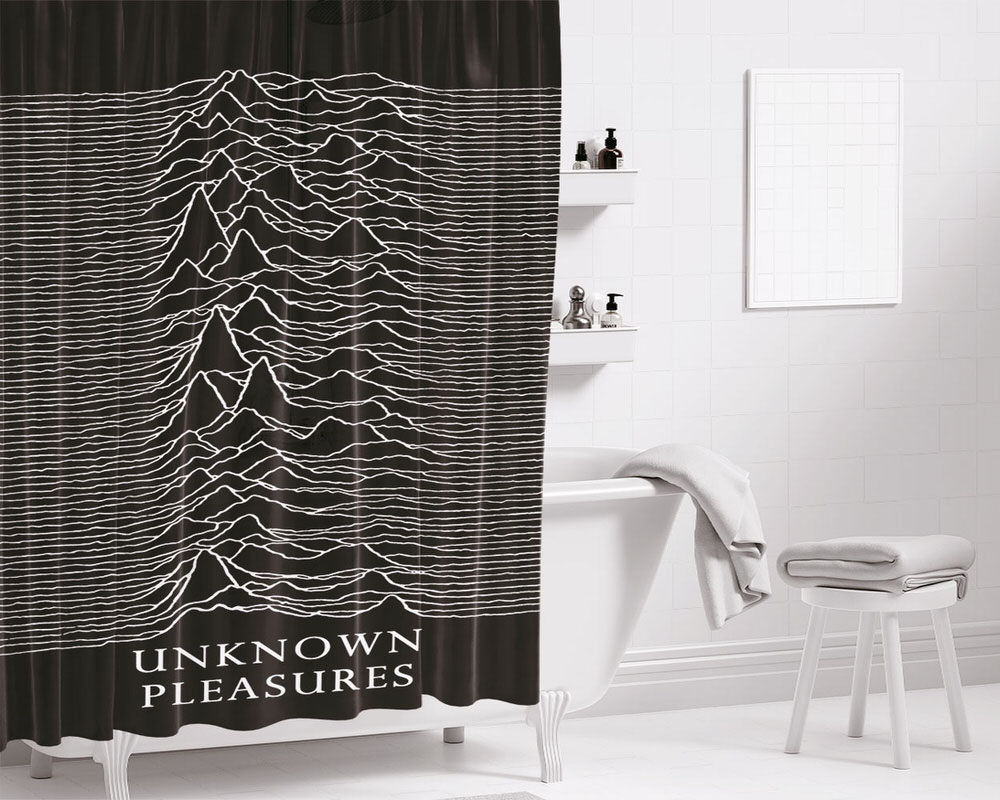 Joy Division Unknown Pleasure Bathroom Shower Curtain Fabric Waterproof | 66 X 72 Inch