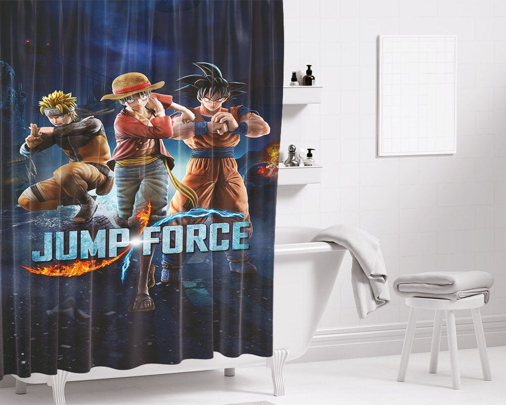 Jump Force Fighting Games Bathroom Shower Curtain Fabric Waterproof | 66 X 72 Inch