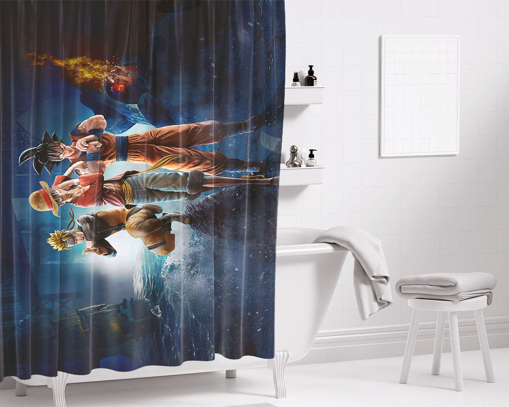 Jump Force Games Wallpaper Bathroom Shower Curtain Fabric Waterproof | 66 X 72 Inch