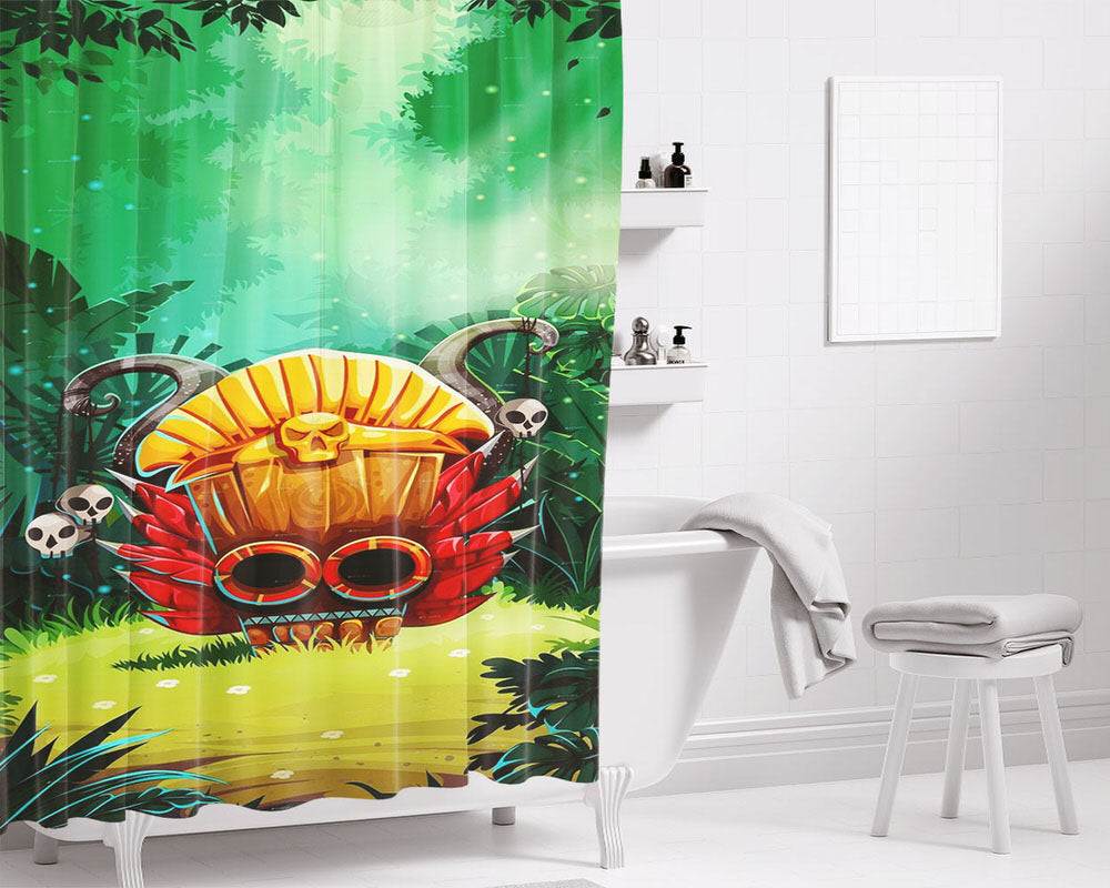 Jungle Shamans Mobile Gui Bathroom Shower Curtain Fabric Waterproof | 66 X 72 Inch
