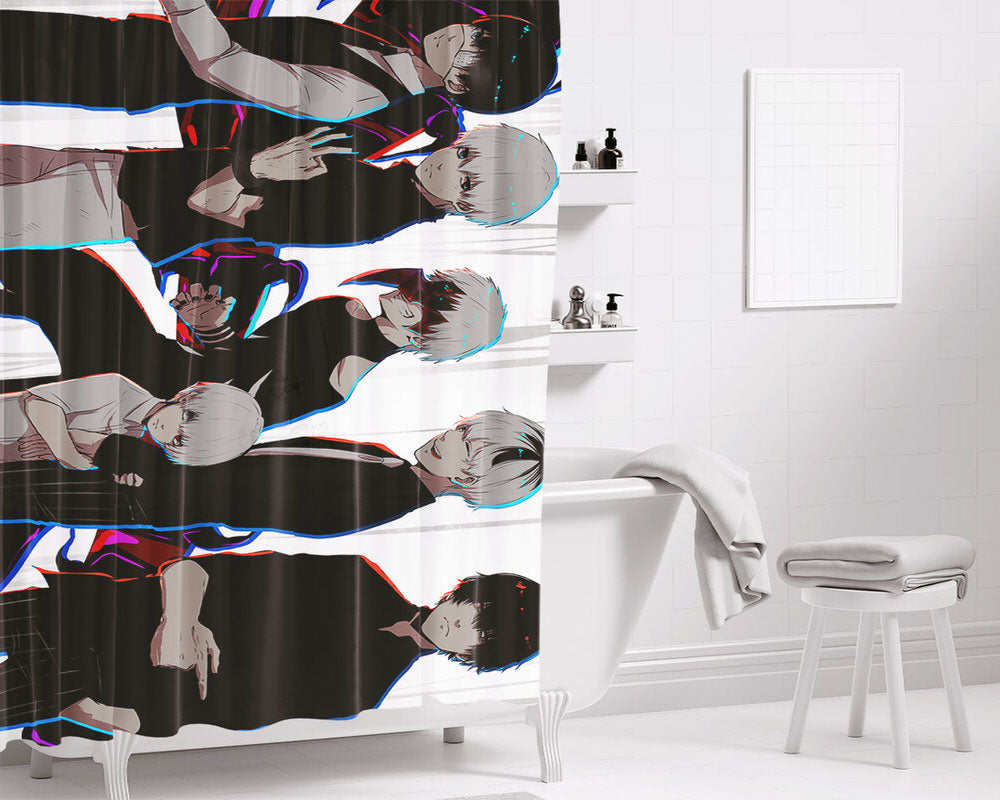 Ken Kaneki Changes Bathroom Shower Curtain Fabric Waterproof | 66 X 72 Inch