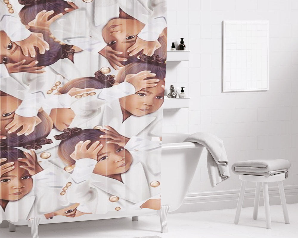 Kimoji North Bathroom Shower Curtain Fabric Waterproof | 66 X 72 Inch