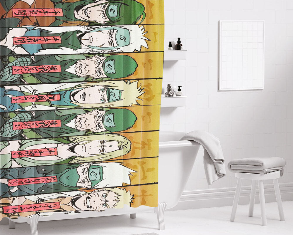 Konohagakure Mountain Bathroom Shower Curtain Fabric Waterproof | 66 X 72 Inch