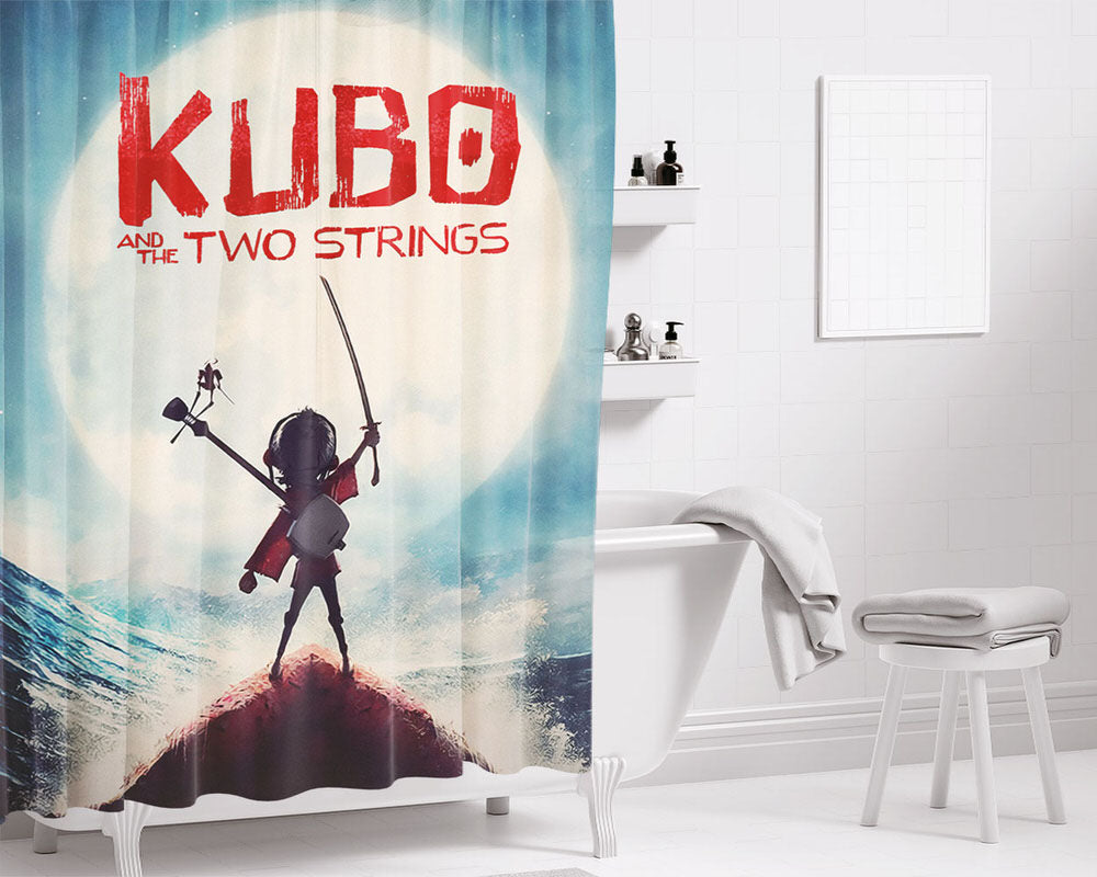 Kubo And The Two String Wallpaper Bathroom Shower Curtain Fabric Waterproof | 66 X 72 Inch
