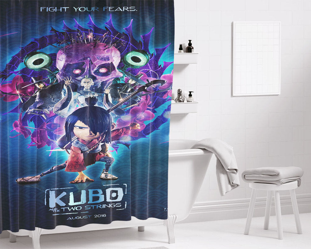 Kubo Animation Bathroom Shower Curtain Fabric Waterproof | 66 X 72 Inch