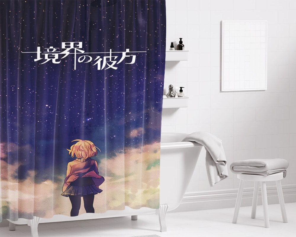 Kyoukai No Kanata Bathroom Shower Curtain Fabric Waterproof | 66 X 72 Inch