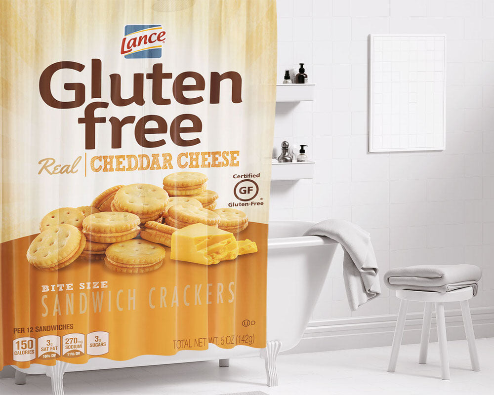 Lance Gluten Free Cheddar Cheese Bathroom Shower Curtain Fabric Waterproof | 66 X 72 Inch