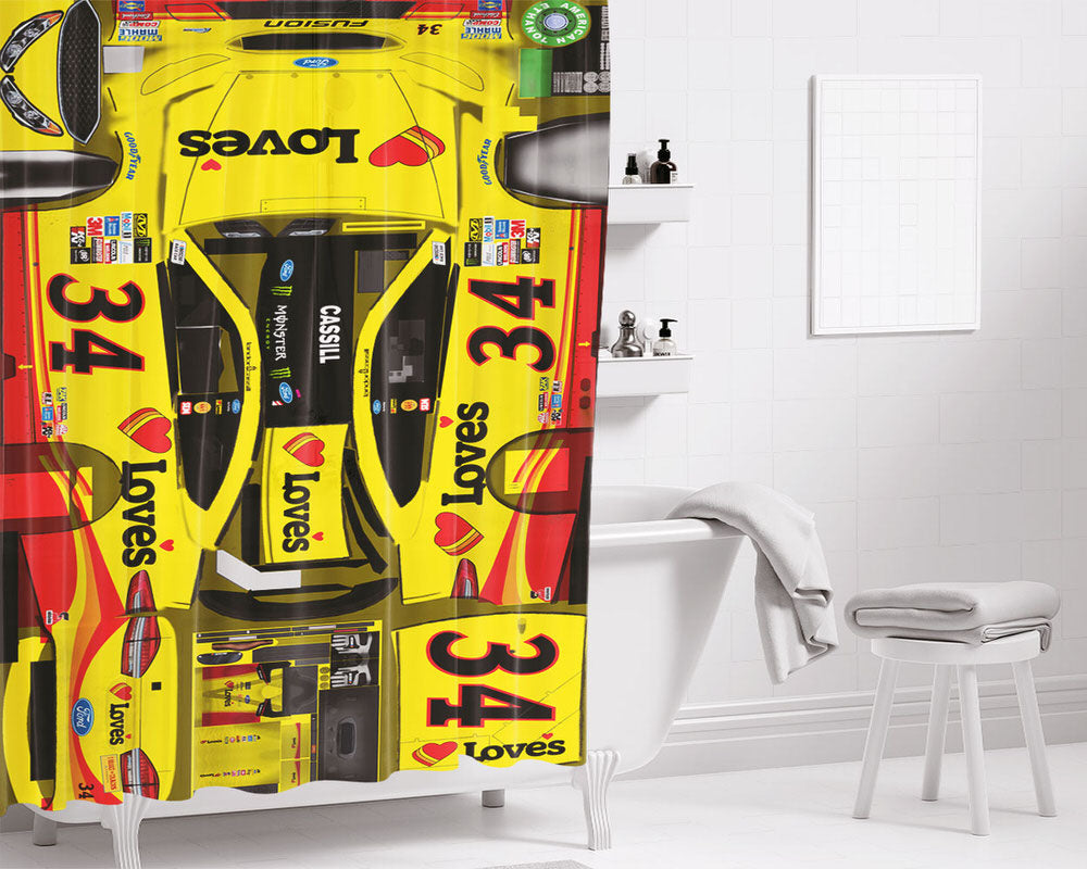 Landon Cassill'S Car Stikers Bathroom Shower Curtain Fabric Waterproof | 66 X 72 Inch
