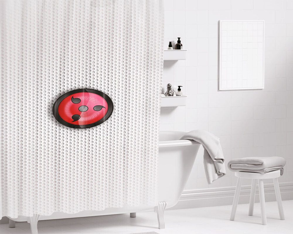 Level 3 Sharingan Bathroom Shower Curtain Fabric Waterproof | 66 X 72 Inch