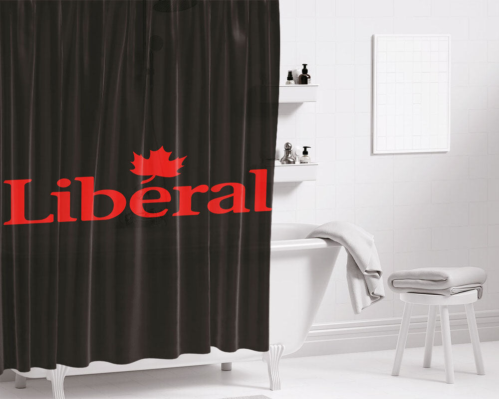 Liberal Black Bathroom Shower Curtain Fabric Waterproof | 66 X 72 Inch