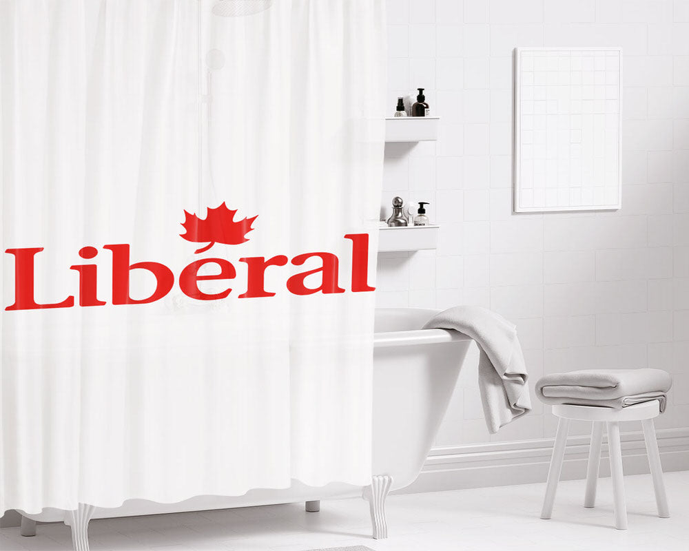 Liberal White Bathroom Shower Curtain Fabric Waterproof | 66 X 72 Inch