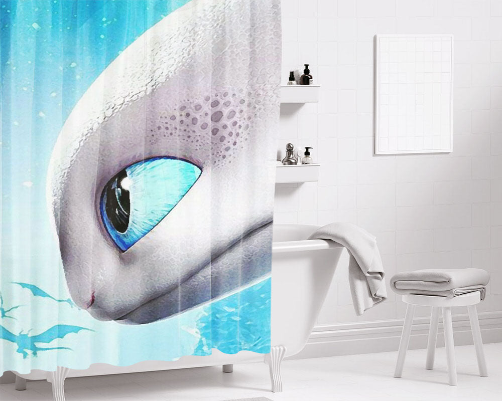 Light Fury Bathroom Shower Curtain Fabric Waterproof | 66 X 72 Inch