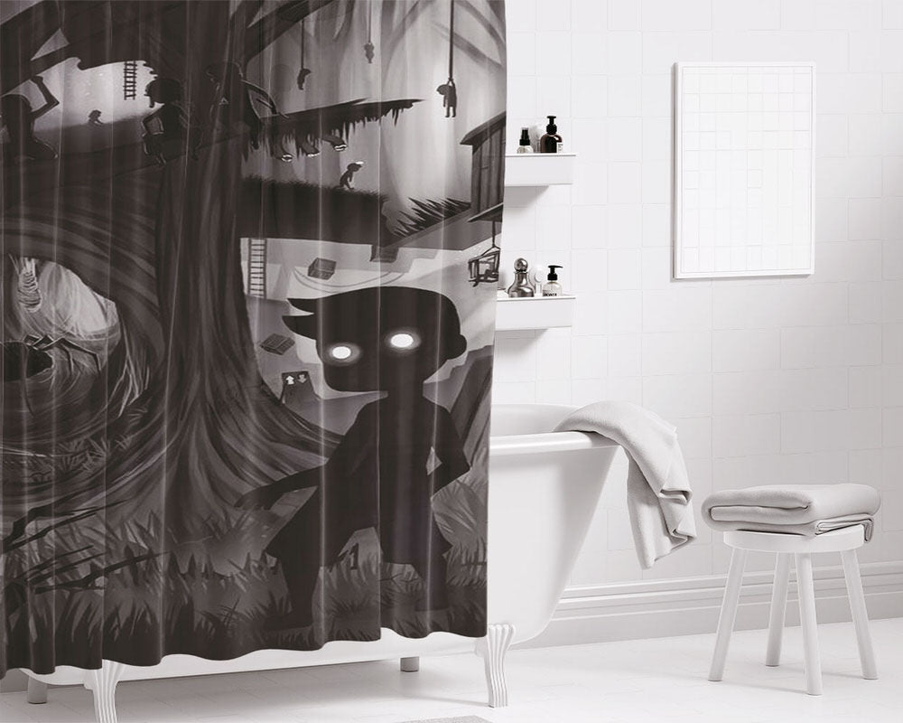 Limbo Games Bathroom Shower Curtain Fabric Waterproof | 66 X 72 Inch