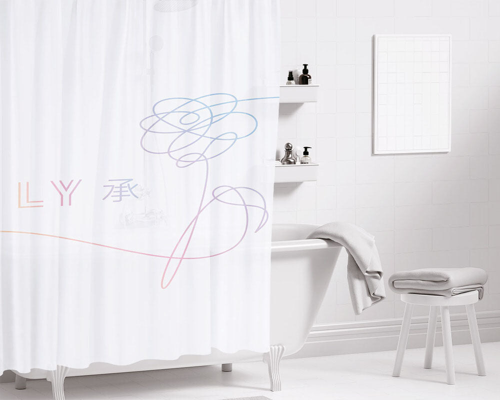 Love Your Self O Version Bathroom Shower Curtain Fabric Waterproof | 66 X 72 Inch
