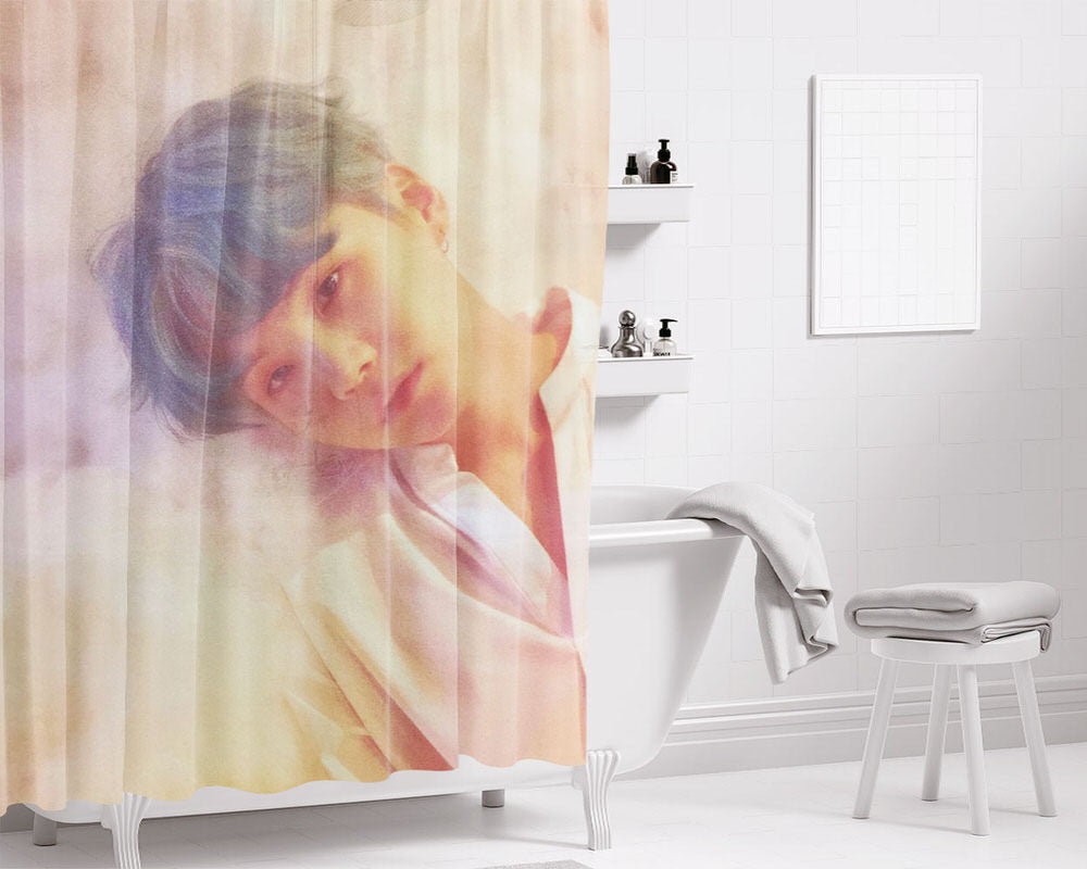 Love Yourself - Her O Version Yoongi Bathroom Shower Curtain Fabric Waterproof | 66 X 72 Inch
