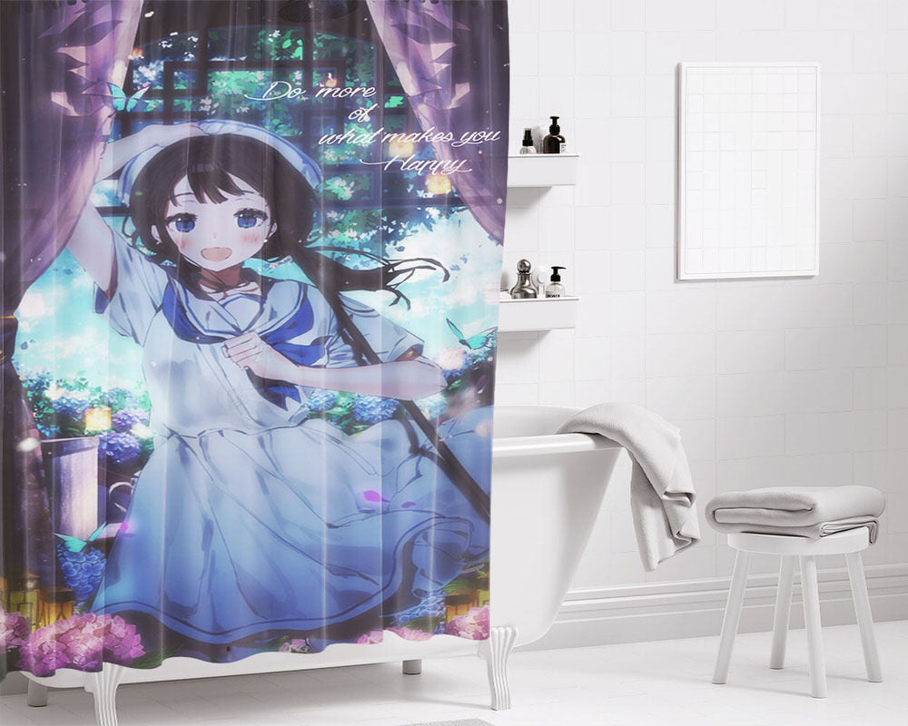 Manaka Mukaido Bathroom Shower Curtain Fabric Waterproof | 66 X 72 Inch